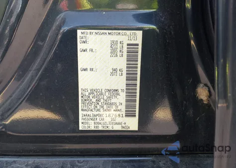 2014 Nissan Altima 2.5 Sv from USA, damaged, VIN 1N4AL3AP0EC187681